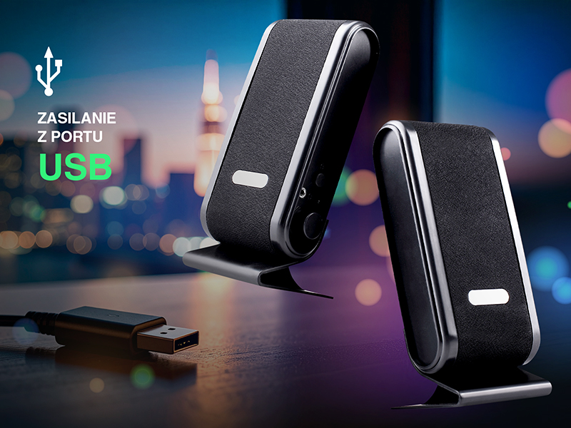 Głośniki TRACER 2.0 Quanto BLACK USB