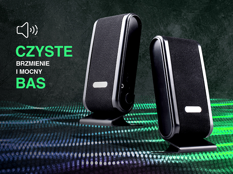 Głośniki TRACER 2.0 Quanto BLACK USB