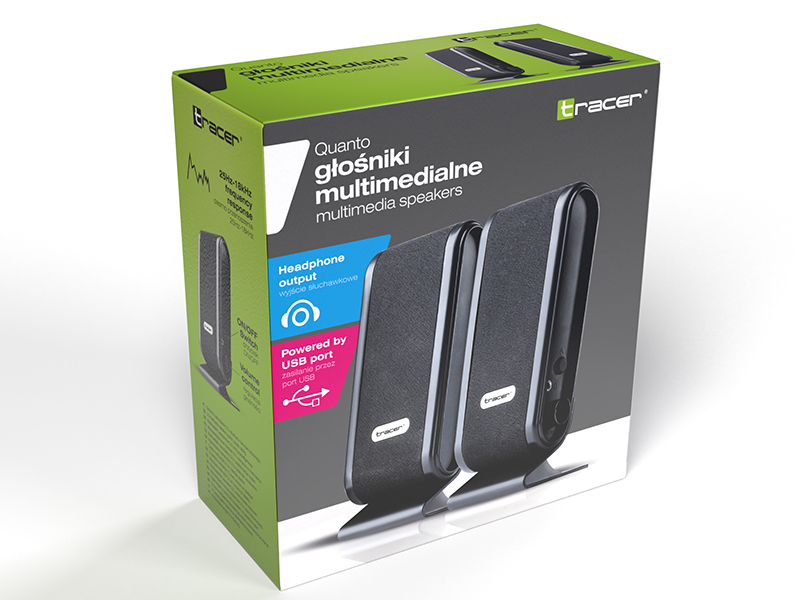 Głośniki TRACER 2.0 Quanto BLACK USB